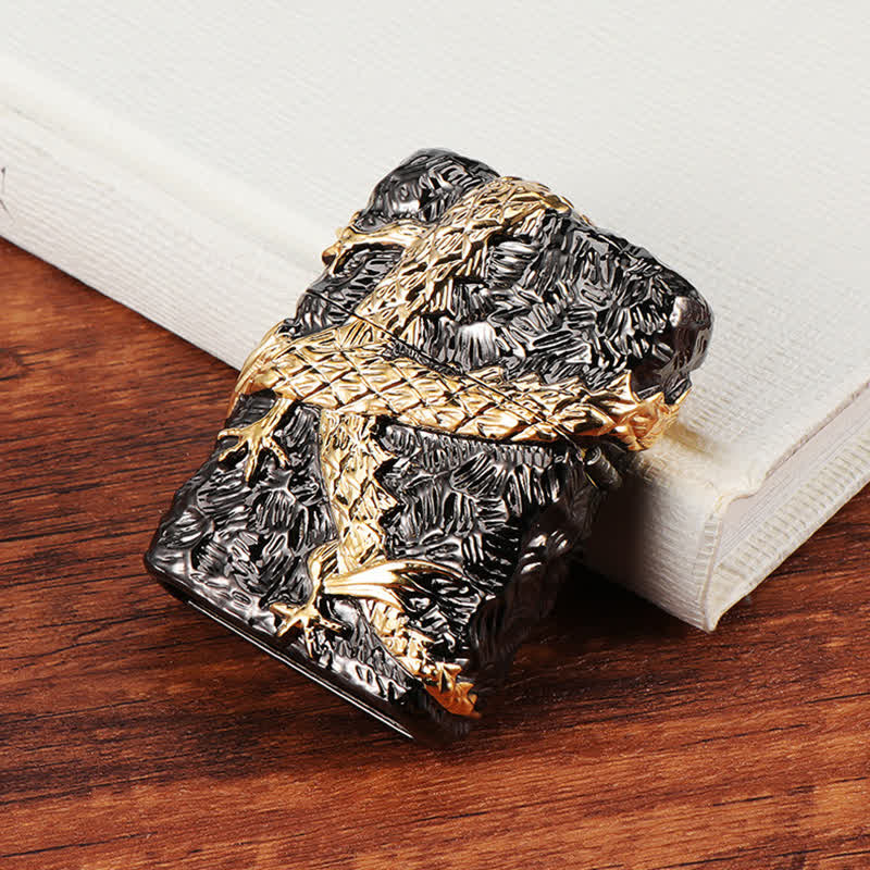 Gold & Black Dragon Tonardo Refillable Kerosene Lighter - image 7