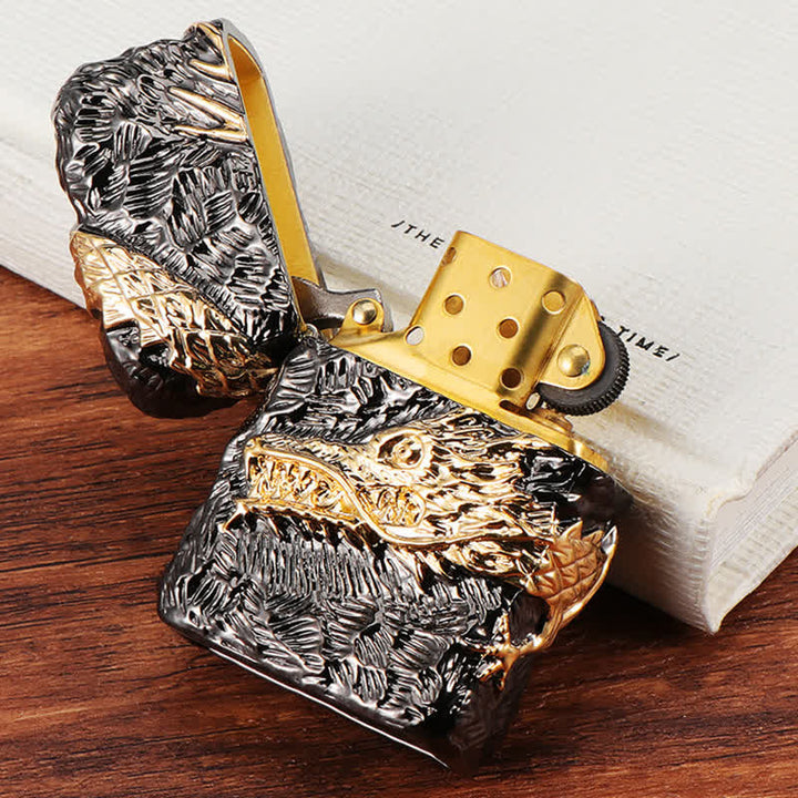 Gold & Black Dragon Tonardo Refillable Kerosene Lighter - image 9