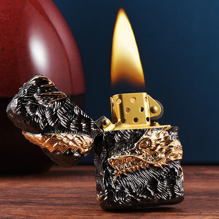 Gold & Black Dragon Tonardo Refillable Kerosene Lighter - Gold & Black - image 1