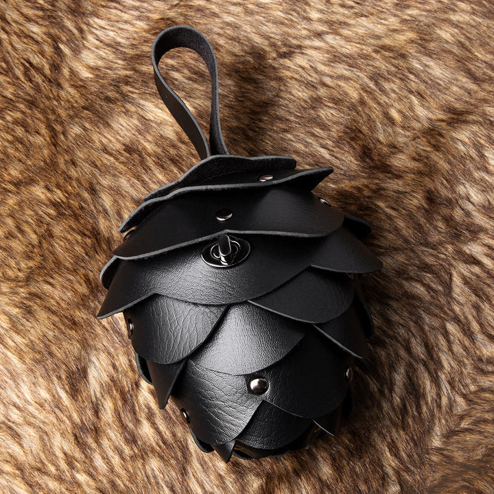 Women's Retro Chestnut-Shaped Personalized Purse Belt Bag - Pinecone - Black - image 4