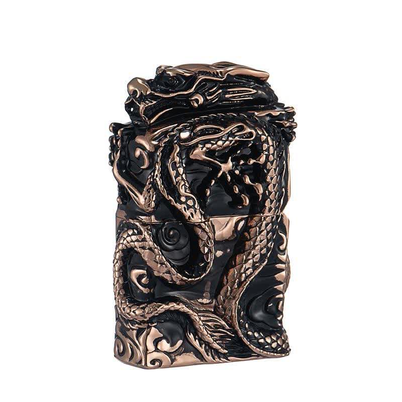 Retro Collection Relief Dragon Refillable Kerosene Lighter - Rose Gold - image 9