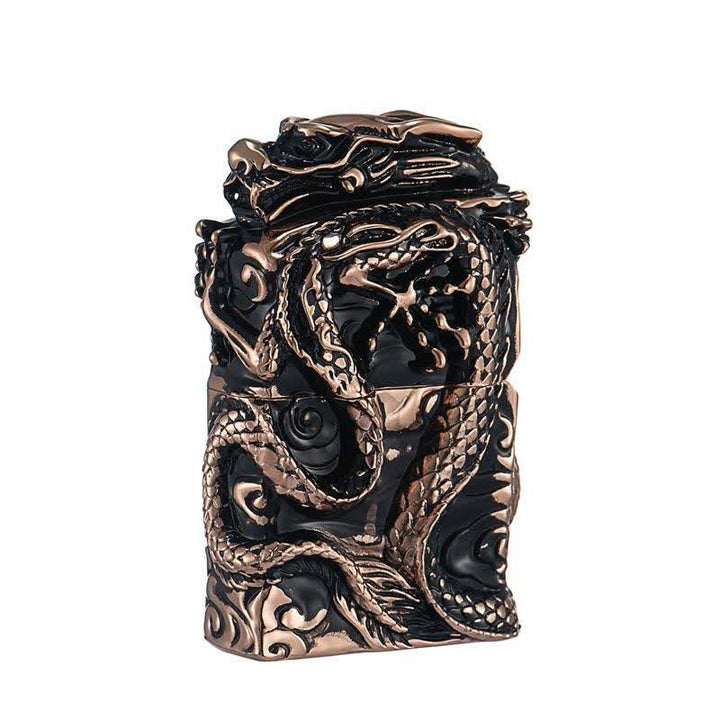 Retro Collection Relief Dragon Refillable Kerosene Lighter - Rose Gold - image 9