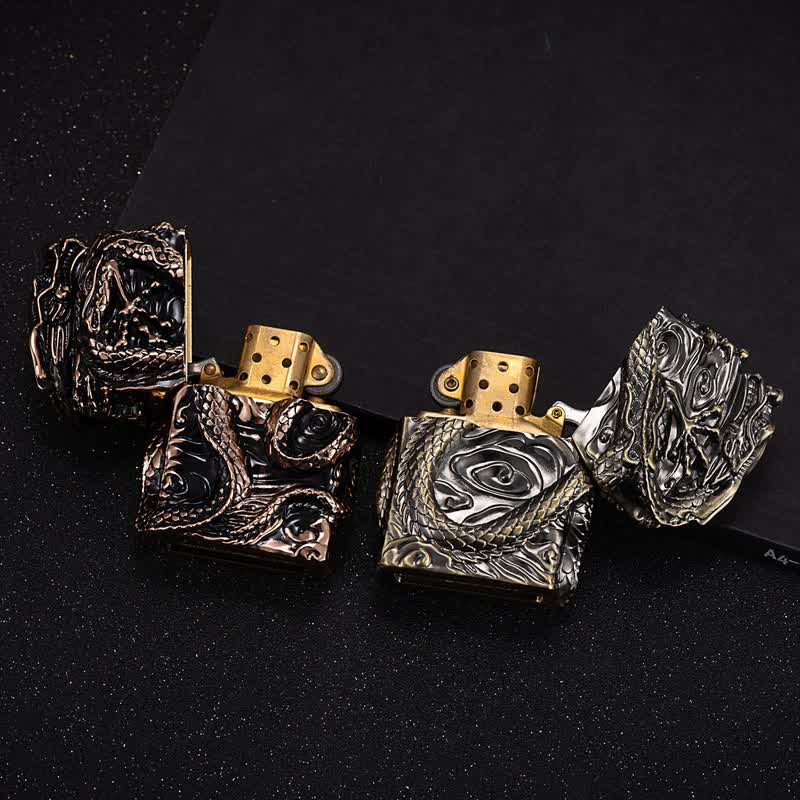 Retro Collection Relief Dragon Refillable Kerosene Lighter - image 4