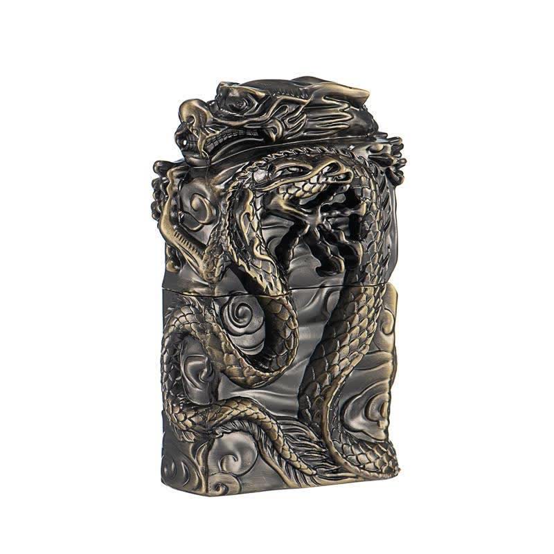 Retro Collection Relief Dragon Refillable Kerosene Lighter - Bronze - image 5