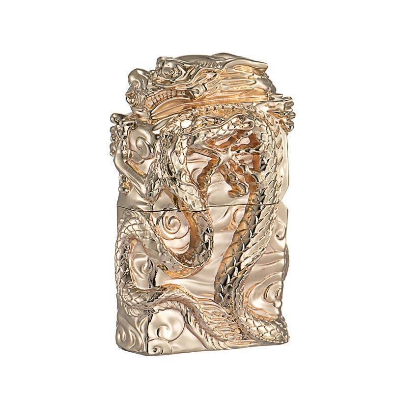 Retro Collection Relief Dragon Refillable Kerosene Lighter - Gold - image 7