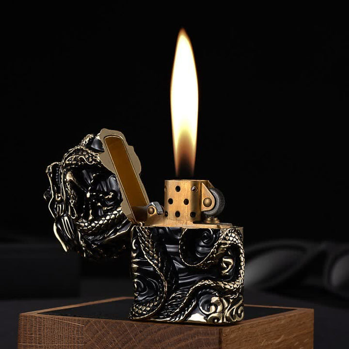 Retro Collection Relief Dragon Refillable Kerosene Lighter - image 0
