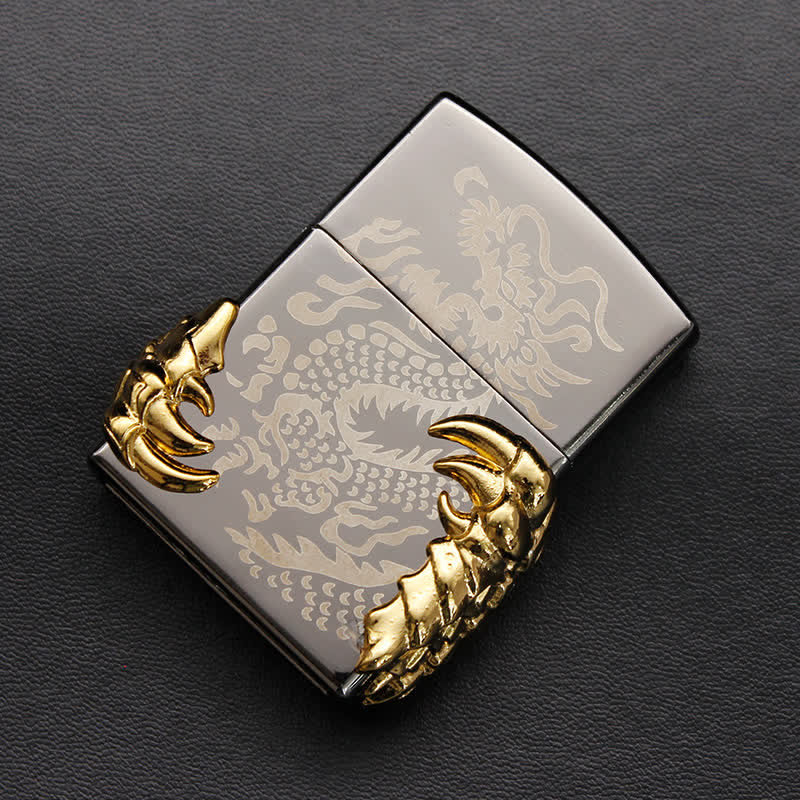 Antique Style Dragon Claw Refillable Butane Lighter - Gray - image 5