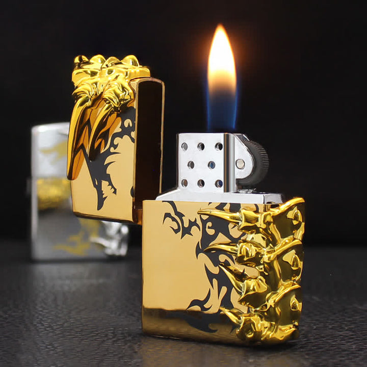 Stereoscopic Dragon Backbone Relief Refillable Butane Lighter - image 4