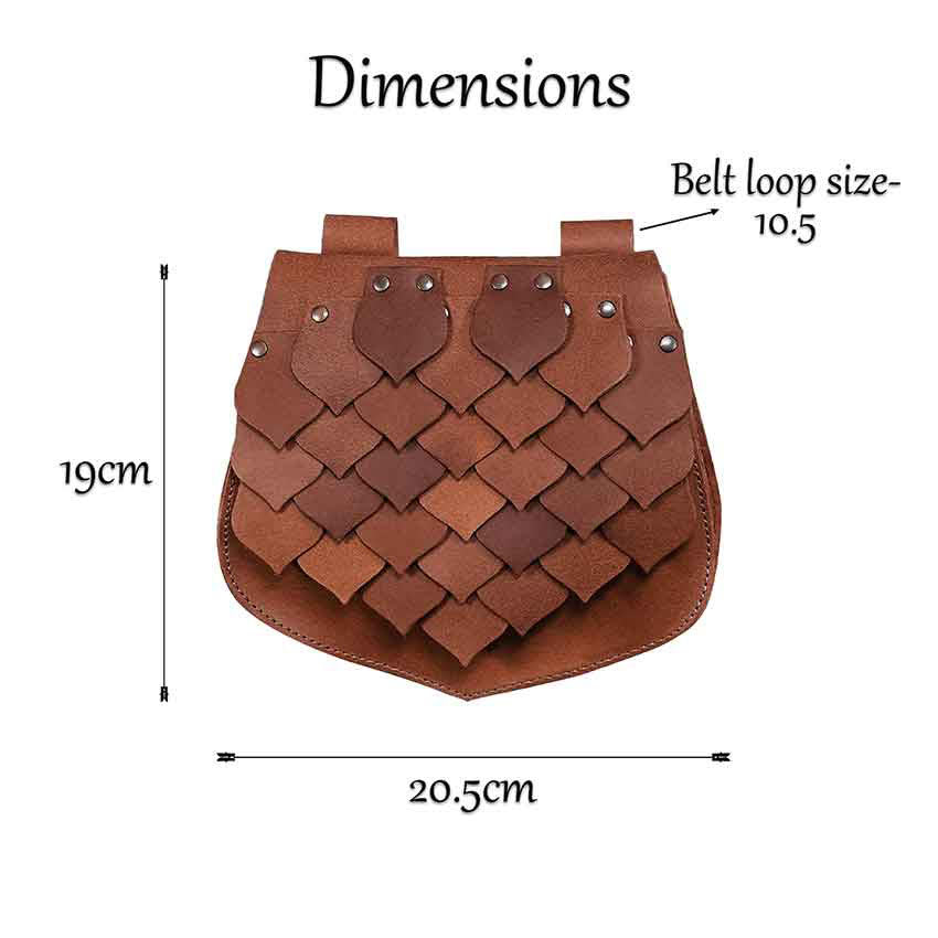 Medieval Style Large Capacity Fish Scale Viking Belt Bag - image 5
