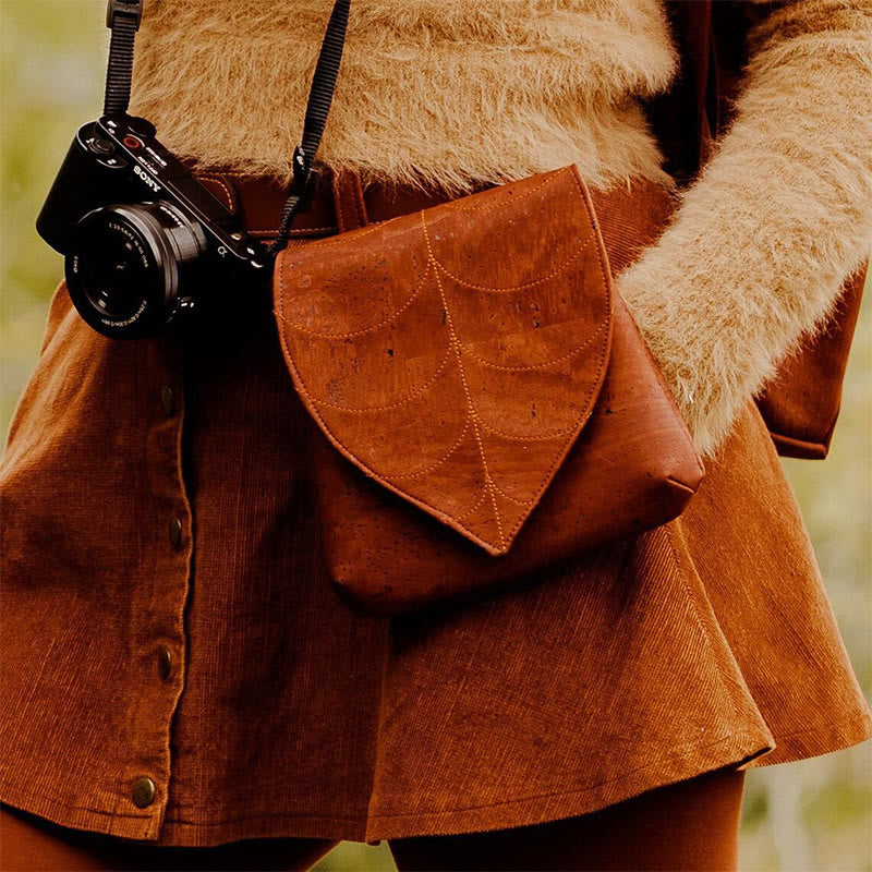 Halloween Retro Leaf Shaped Women's Viking Belt Bag - Brown - image 5