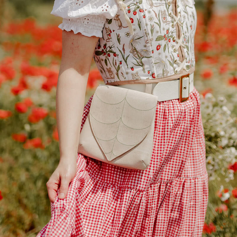 Halloween Retro Leaf Shaped Women's Viking Belt Bag - White - image 2