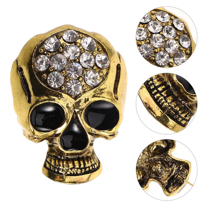 Halloween Rhinestone Exquisite Skull Brooch Accessory - image 4