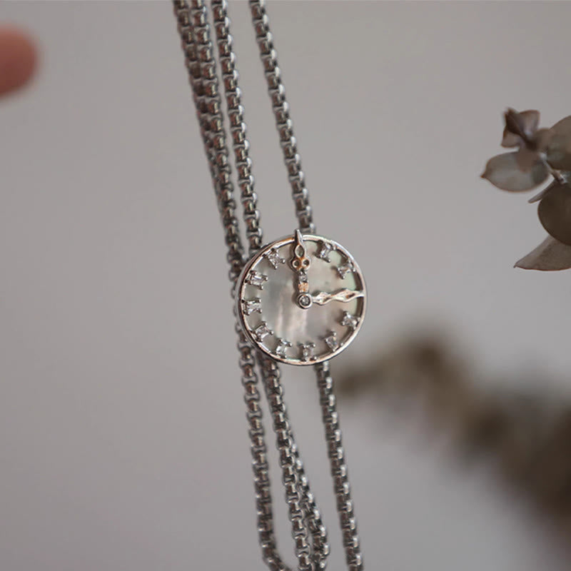Unisex Vintage Silver Stationary Clock Design Bolo Tie - image 3