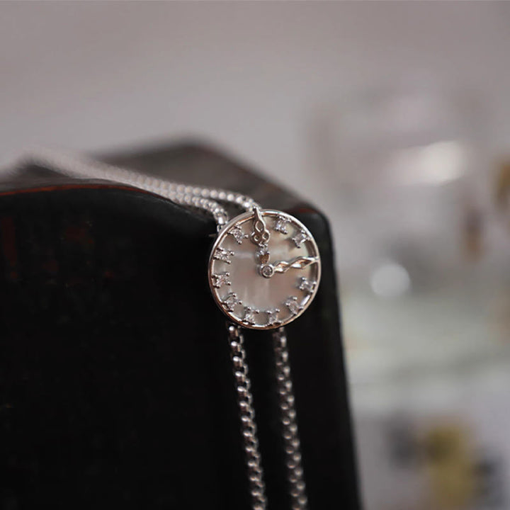 Unisex Vintage Silver Stationary Clock Design Bolo Tie - image 1
