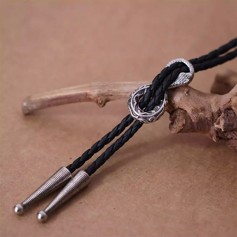 Vintage Silver Spirit Snake Bolo Tie Couple Accessories - image 2