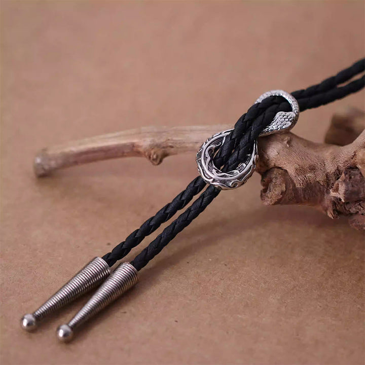 Vintage Silver Spirit Snake Bolo Tie Couple Accessories - image 2