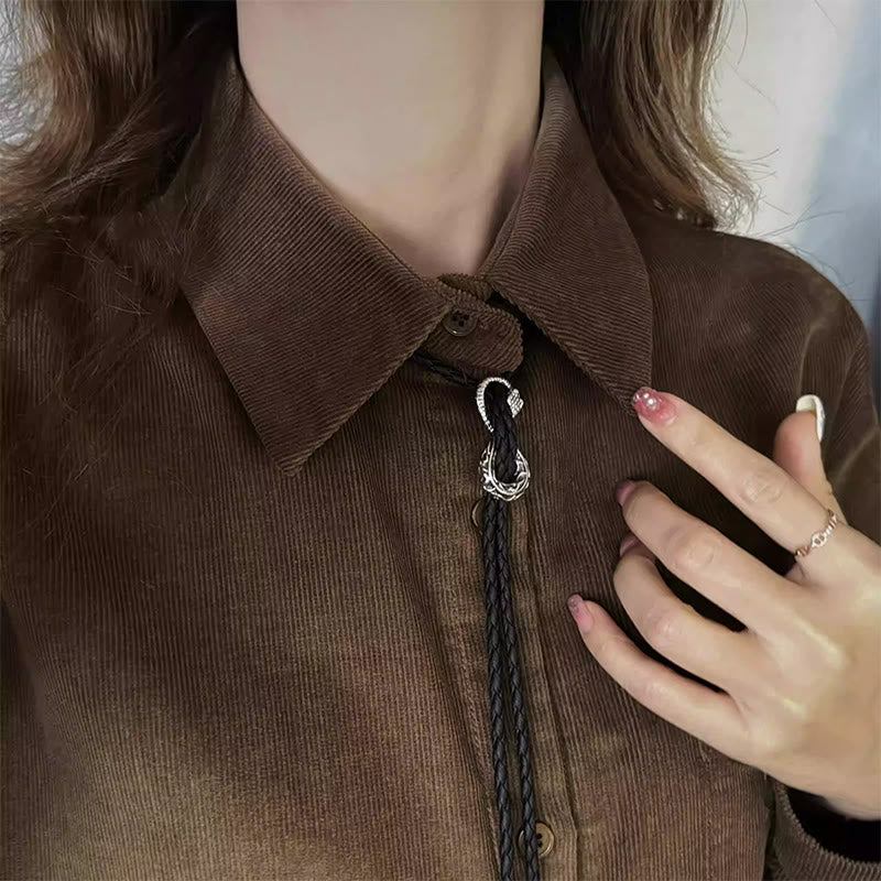 Vintage Silver Spirit Snake Bolo Tie Couple Accessories - image 2