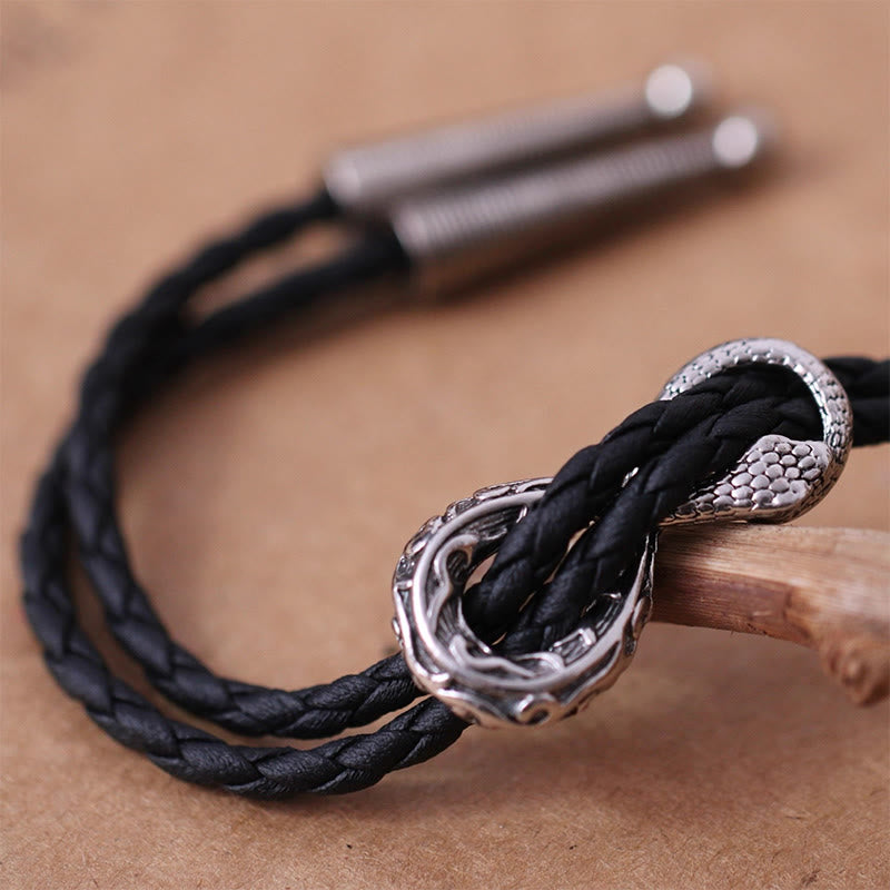 Vintage Silver Spirit Snake Bolo Tie Couple Accessories - image 3