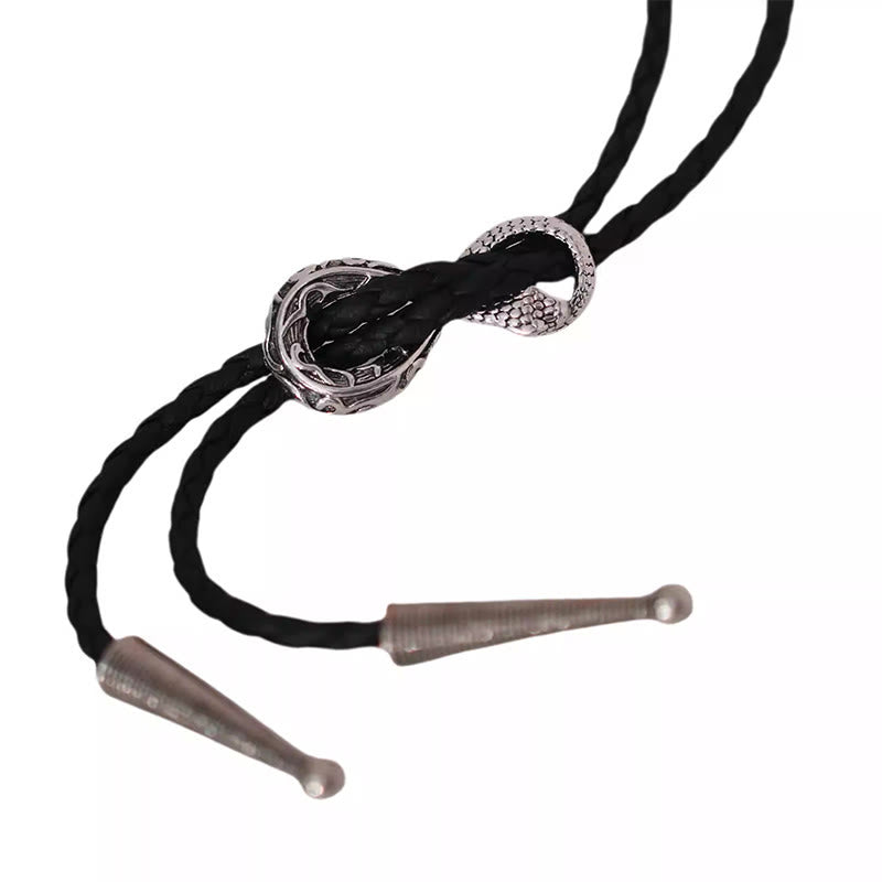 Vintage Silver Spirit Snake Bolo Tie Couple Accessories - image 4