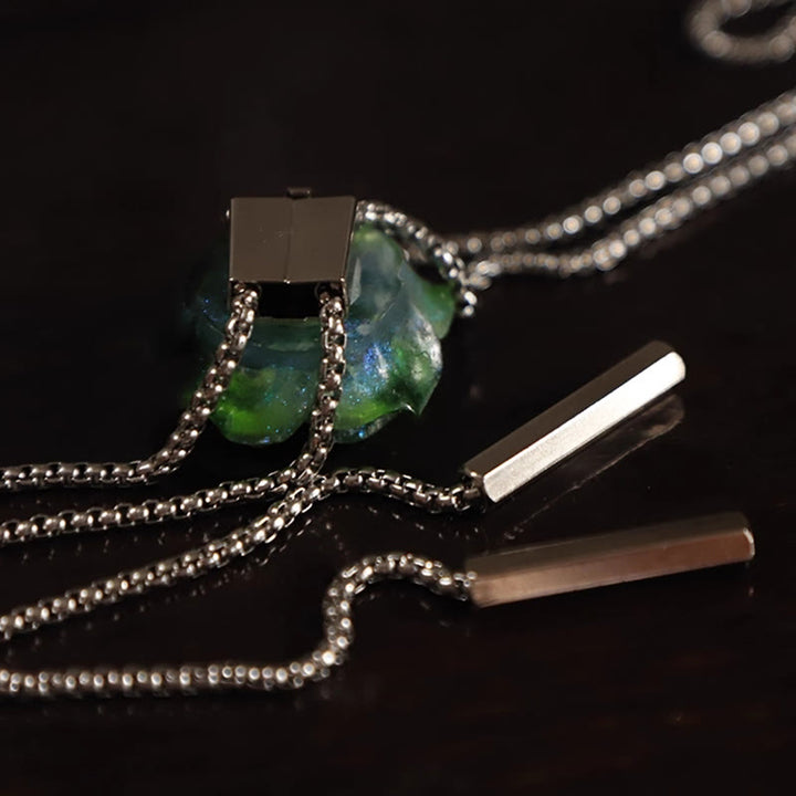 Handmade Micro Flash Gradient Blue Rose Bolo Tie - image 3