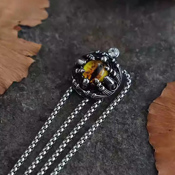 Handmade Retro Demon Eye Claws Steel Chain Bolo Tie - image 5
