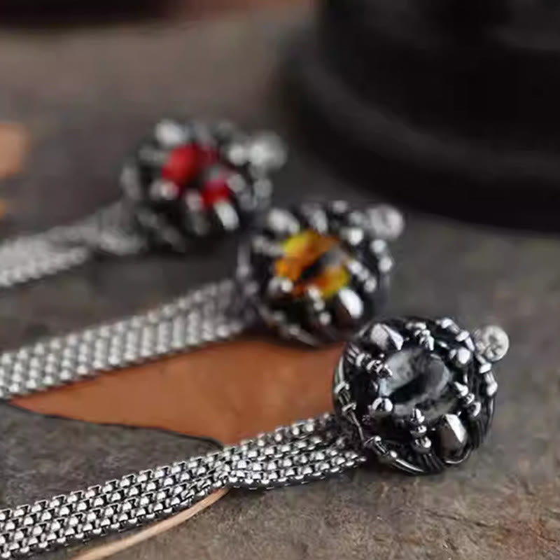 Handmade Retro Demon Eye Claws Steel Chain Bolo Tie - image 5