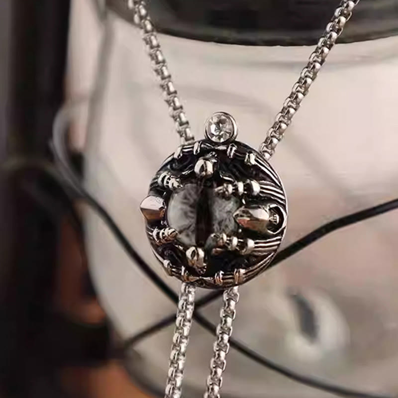 Handmade Retro Demon Eye Claws Steel Chain Bolo Tie - image 1