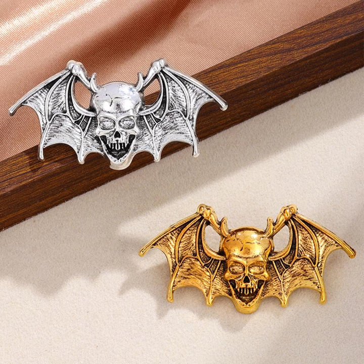Creative Halloween Bat And Skull Brooch Accessory - image 1
