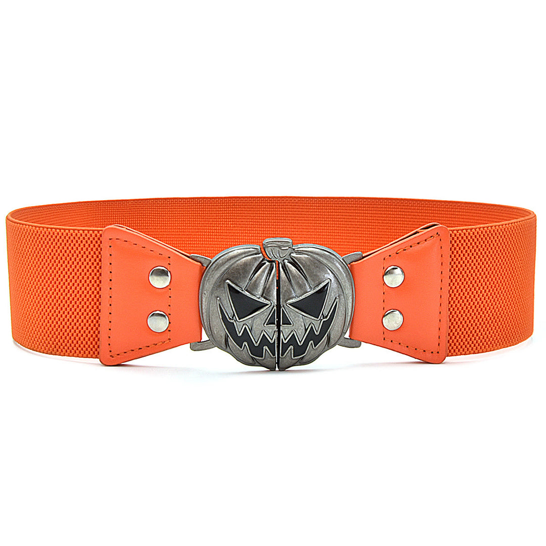 Halloween Pumpkin Head Women's Corset Belt - Orange - 48" - image 4