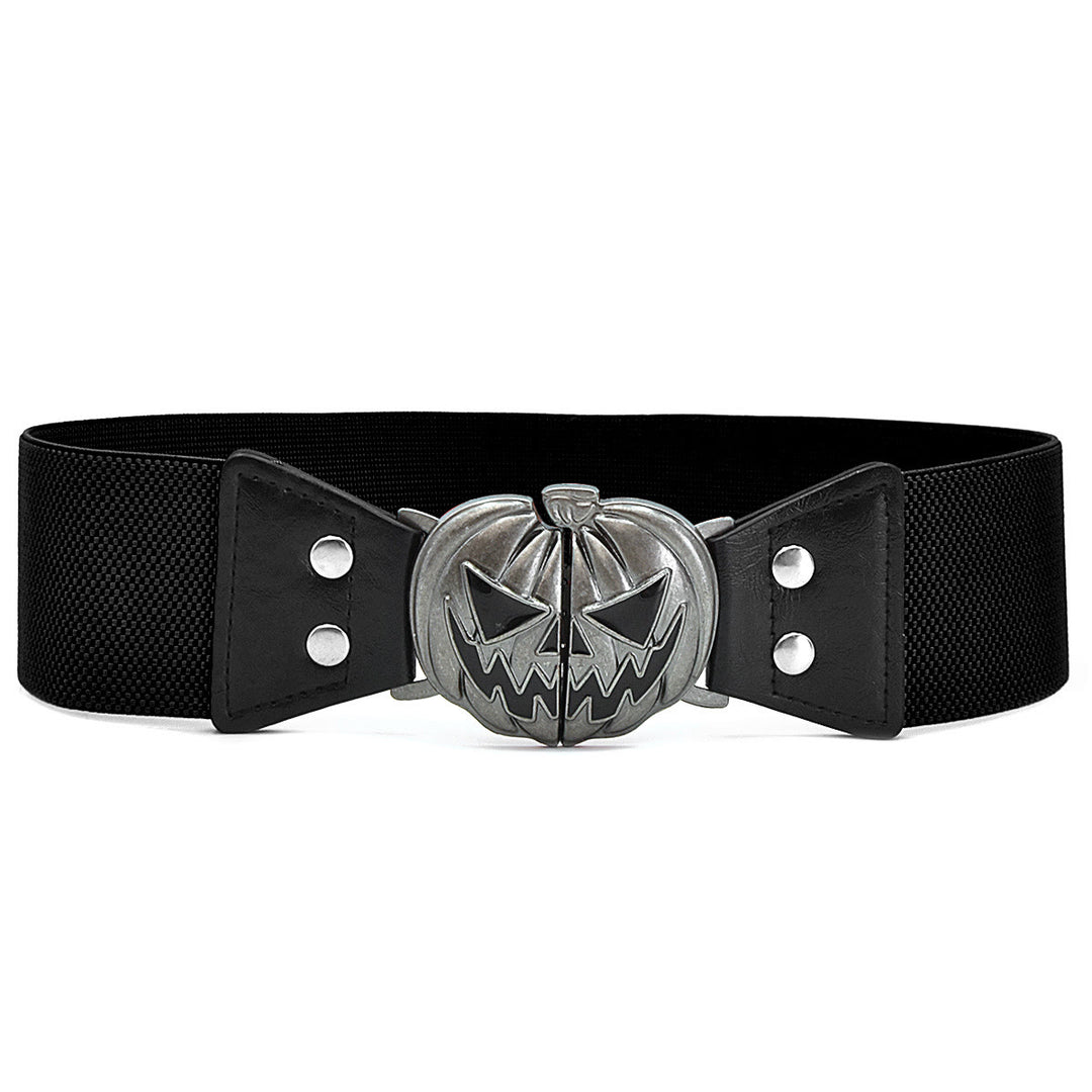 Halloween Pumpkin Head Women's Corset Belt - Black - 48" - image 2