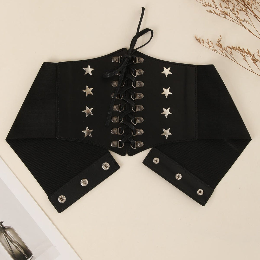 Black Retro Cosplay Accessories Star Women's Corset Belt - Black - image 2