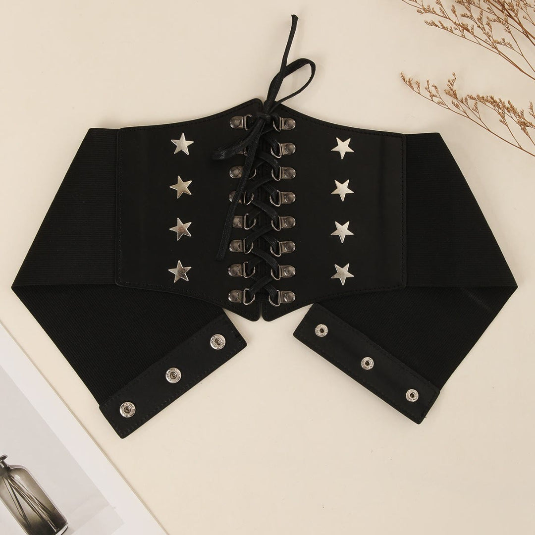 Black Retro Cosplay Accessories Star Women's Corset Belt - Black - image 2