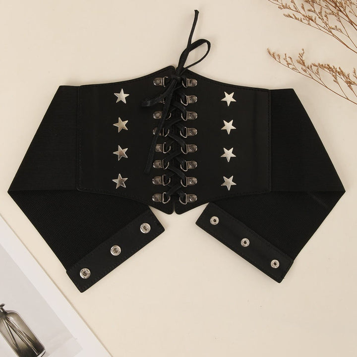 Black Retro Cosplay Accessories Star Women's Corset Belt - Black - image 2