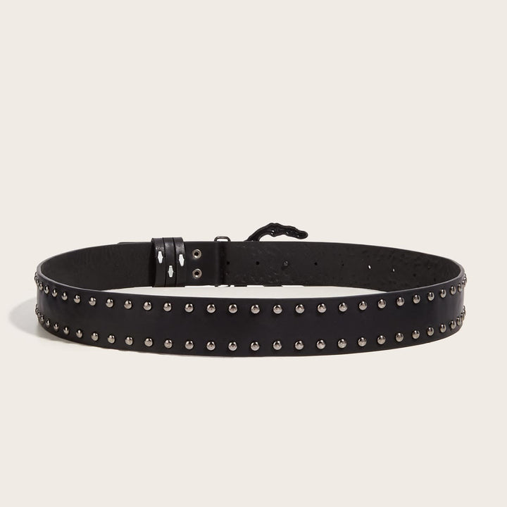Halloween Punk Black Skeleton Hand Rivet Belt - image 3