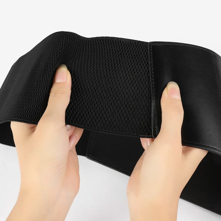 Black Needle Buckle Zipper Women's Elastic Corset Belt - image 4