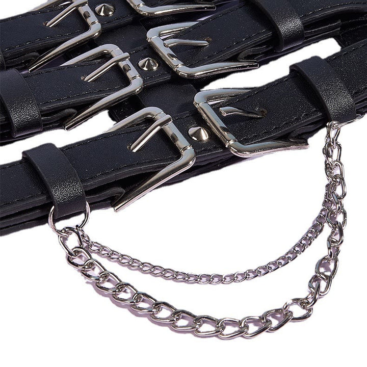 Creative Three Row Buckle Punk Style Women's Corset Belt - image 3
