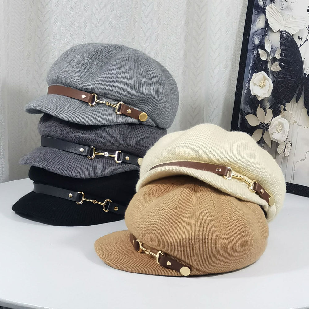 Retro British Style Women's Beret Knitted Hat - image 1