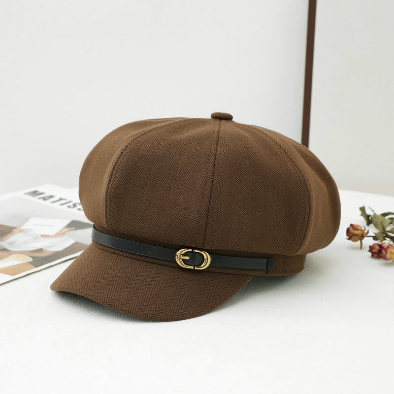 British Style Retro Women's Winter Beret Hat - Coffee - M (22"-22 7/8") - image 3