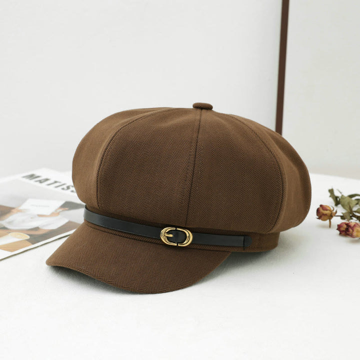 British Style Retro Women's Winter Beret Hat - Coffee - M (22"-22 7/8") - image 3