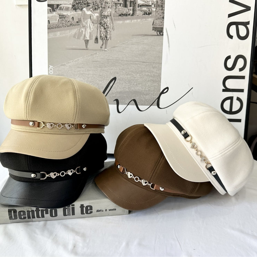 Love Chain Buckle Fashion Women's Winter Beret Hat - image 1