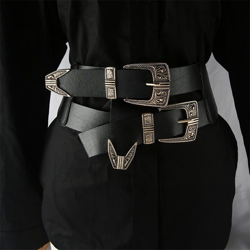 Women's Metal Carved Double Headed Buckle Corset Belt - Double Headed Buckle - image 0