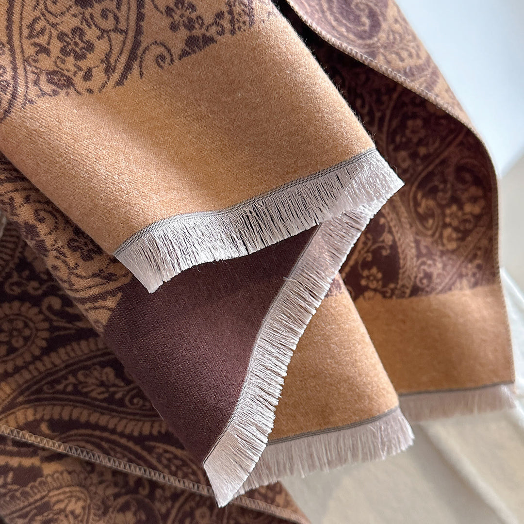 Retro Exotic Cashew Print Women's Winter Warm Scarf - image 2