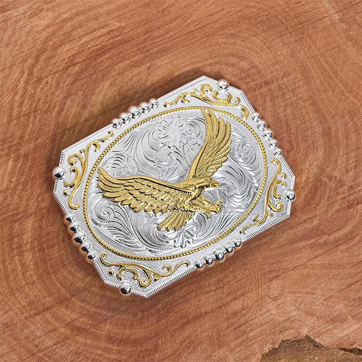 Golden Flying Eagle DIY Cowboy Buckle Leather Belt - image 2