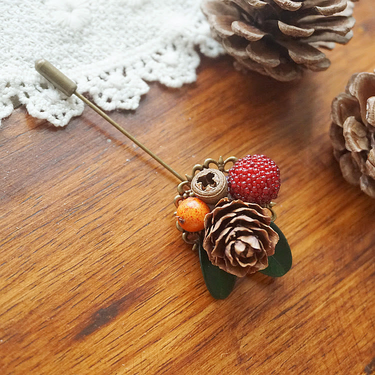 Handmade Creative Forest Simulation Pinecone Brooch - image 2