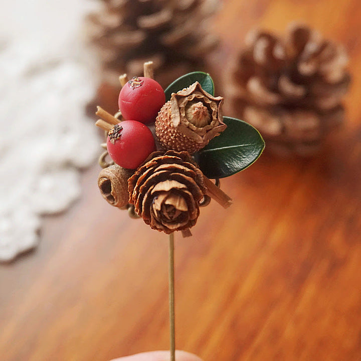 Handmade Creative Pinecone & Berry Brooch - Brooch - image 0