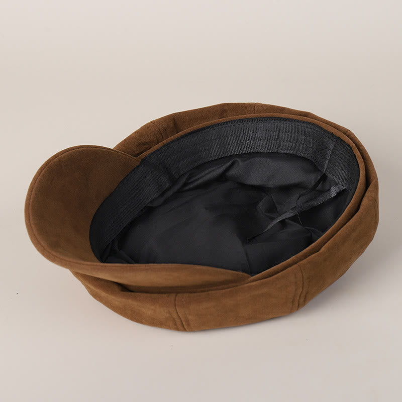 Fashion Solid-Color Winter Women's Beret Hat With Buckle - image 2