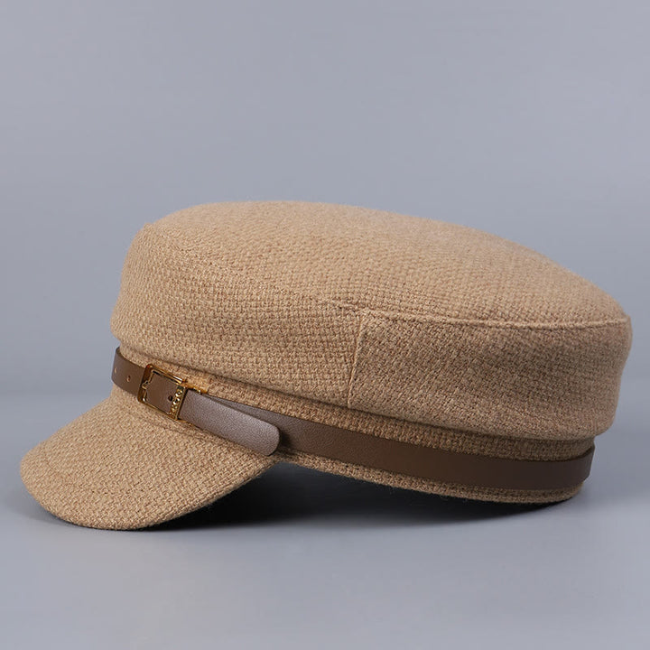 Winter Belt Metal Buckle Flat Top Women's Beret - image 3
