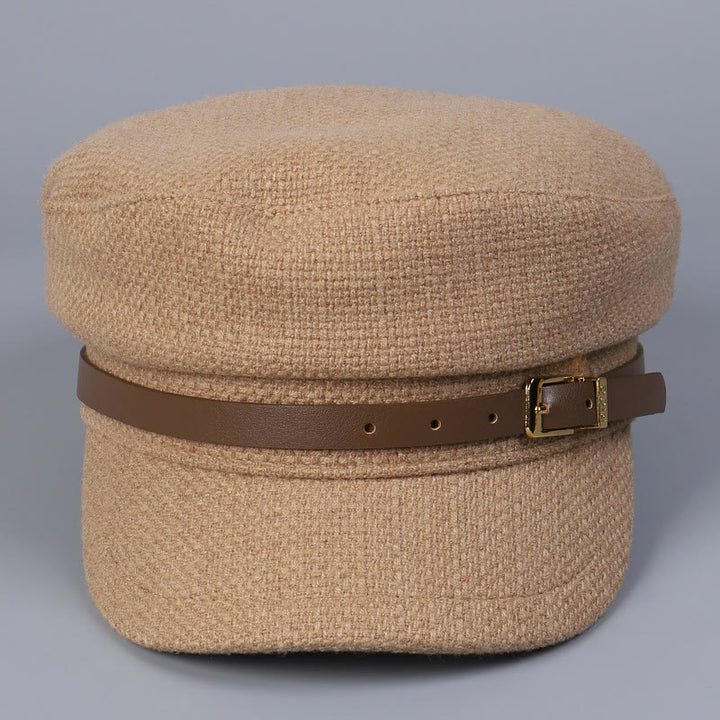 Winter Belt Metal Buckle Flat Top Women's Beret - image 2