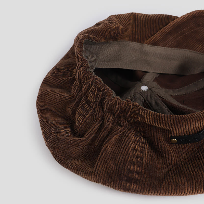 Unisex Distress Washed Corduroy Cloud Beret Hat - image 4