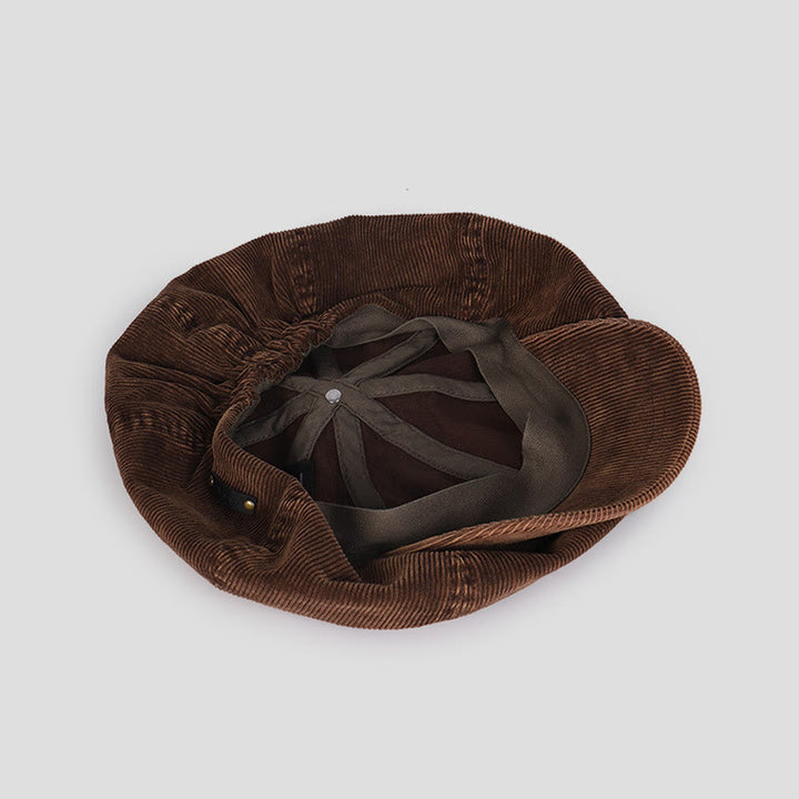 Unisex Distress Washed Corduroy Cloud Beret Hat - image 3